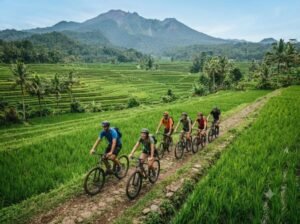 Lombok bike tour waterfall