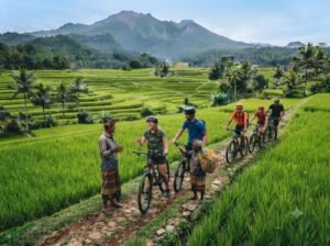 Lombok bike tour waterfall