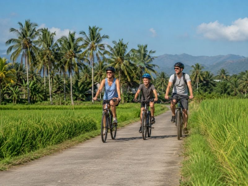 lombok easy cycling tour
