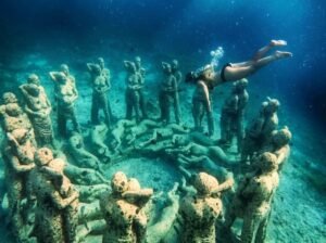 During a gili underwater statue snorkeling booking