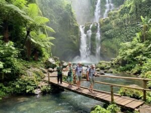 Tiu Kelep waterfall walk for travelers visiting Lombok