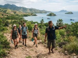 Travelers exploring Sumbawa with a local tour organizer