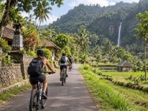 Cycling Rural Lombok Waterfall Tour
