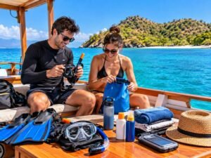 preparing snorkeling