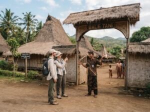 private driver taking visitors to a traditional Sasak village in Lombok