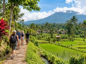 Tetebatu village scenery for cruise passengers in Lombok